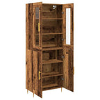 Aparador alto 2 pcs Madera vieja Madera de ingeniería