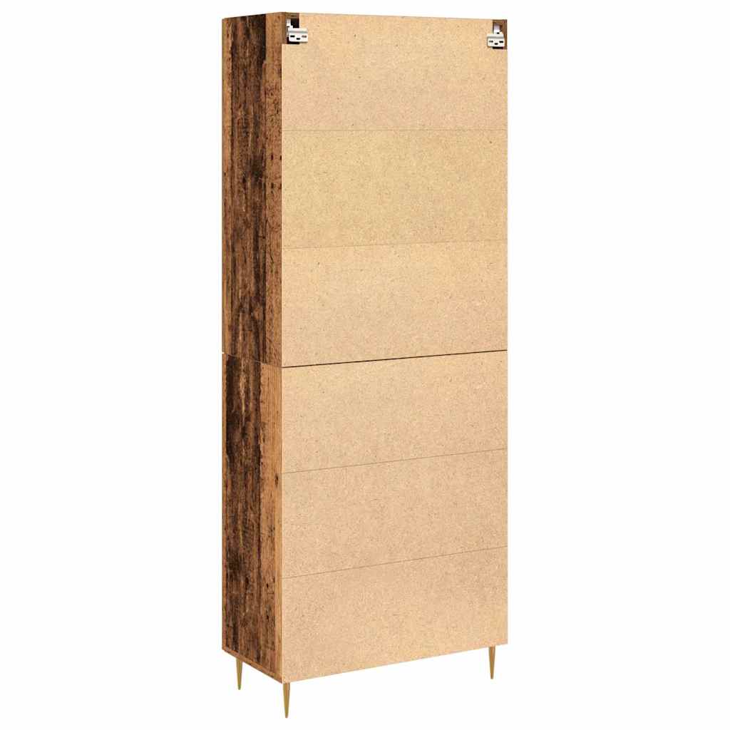 Aparador alto 2 pcs Madera vieja Madera de ingeniería