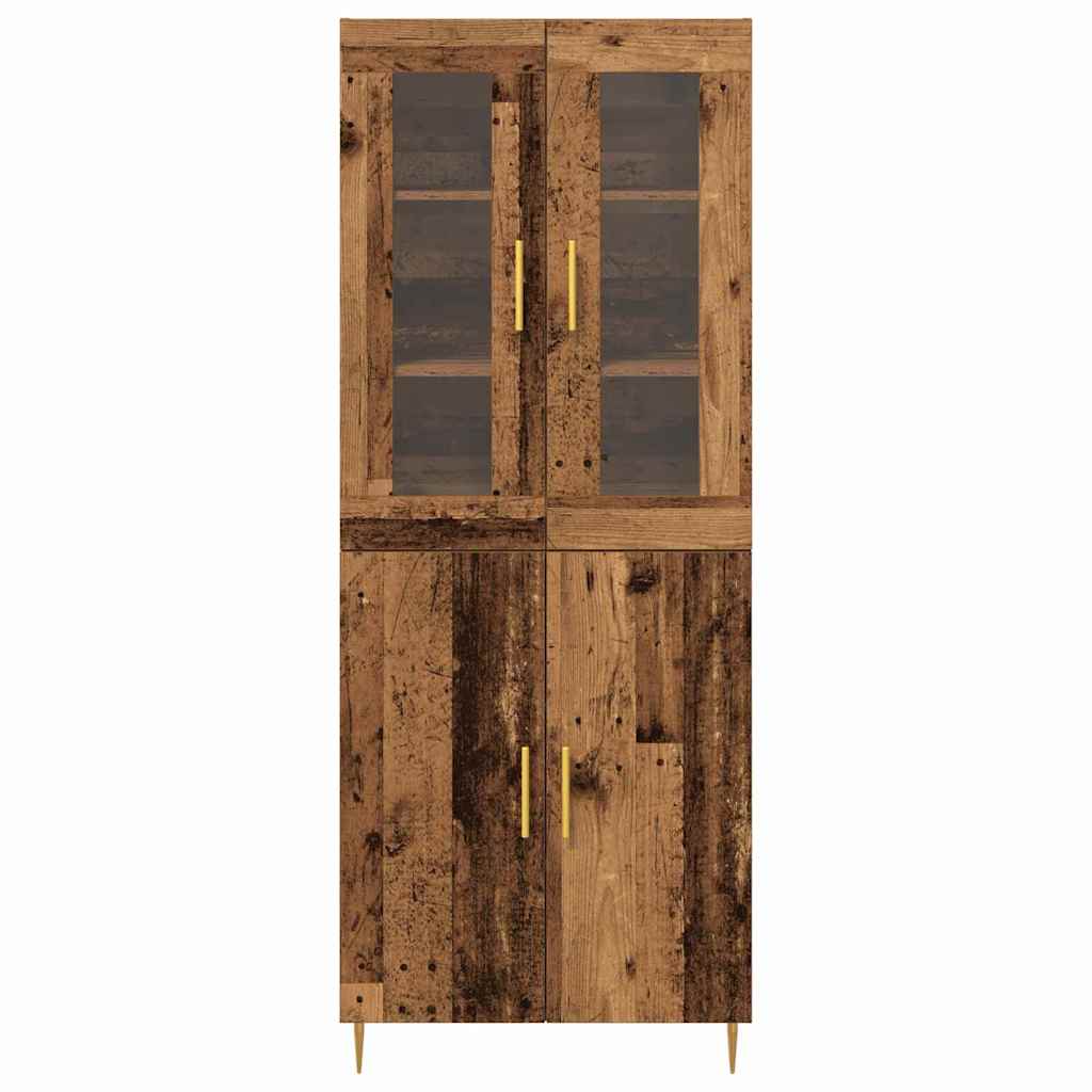 Aparador alto 2 pcs Madera vieja Madera de ingeniería