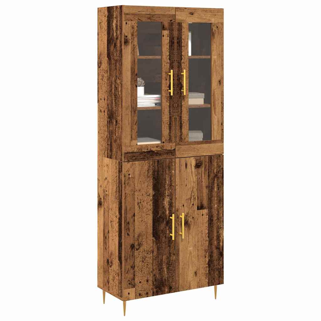Aparador alto 2 pcs Madera vieja Madera de ingeniería