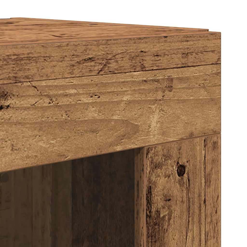 Aparador alto 2 pcs Madera envejecida 69,5 x 34 x 180 cm