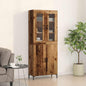 Aparador alto 2 pcs Madera envejecida 69,5 x 34 x 180 cm