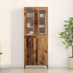 Aparador alto 2 pcs Madera envejecida 69,5 x 34 x 180 cm
