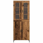 Aparador alto 2 pcs Madera envejecida 69,5 x 34 x 180 cm