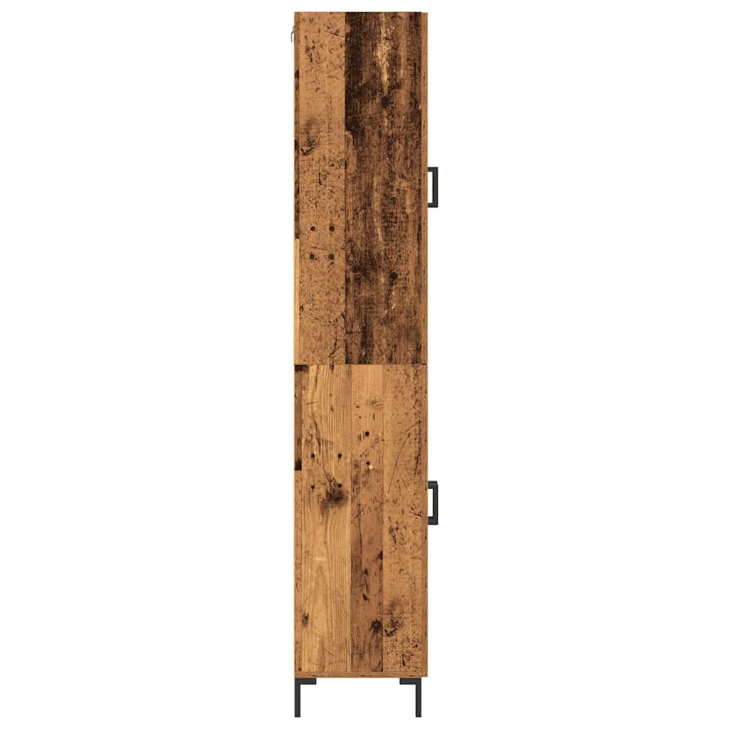 Aparador alto 2 pcs Madera envejecida 69,5 x 34 x 180 cm