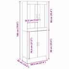 Aparador alto 2 pcs Madera envejecida 69,5 x 34 x 180 cm