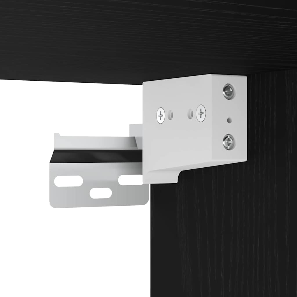 Juego de muebles de baño 3 pcs Roble Negro Madera de ingeniería