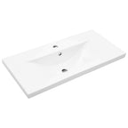 Juego de muebles de baño 3 pcs Roble Negro Madera de ingeniería