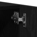 Juego de muebles de baño 4 pcs Roble Negro Madera de ingeniería