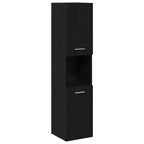 Juego de muebles de baño 4 pcs Roble Negro Madera de ingeniería