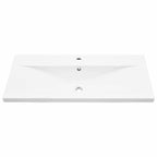 Juego de muebles de baño 4 pcs Roble Negro Madera de ingeniería