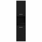 Juego de muebles de baño 4 pcs Roble Negro Madera de ingeniería
