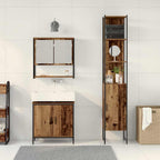 Juego de muebles de baño 3 pcs Marrón Madera contrachapada