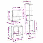 Juego de muebles de baño 3 pcs Marrón Madera contrachapada