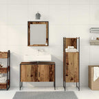 Juego de muebles de baño 3 pcs Marrón Madera contrachapada