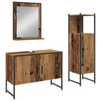 Juego de muebles de baño 3 pcs Marrón Madera contrachapada