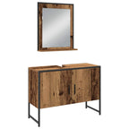 Juego de muebles de baño 3 pcs Marrón Madera contrachapada