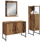 Juego de muebles de baño 3 pcs Marrón Madera contrachapada