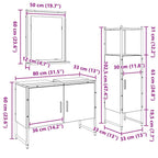 Juego de muebles de baño 3 pcs Marrón Madera contrachapada