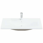 Juego de muebles de baño 4 pcs Roble Negro Madera de ingeniería