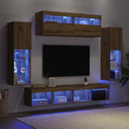 Conjunto de mueble de TV 6 pcs Roble artisan