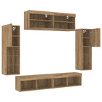 Conjunto de mueble de TV 6 pcs Roble artisan