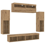 Conjunto de mueble de TV 6 pcs Roble artisan