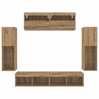 Conjunto de mueble de TV 6 pcs Roble artisan