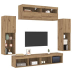 Conjunto de mueble de TV 6 pcs Roble artisan