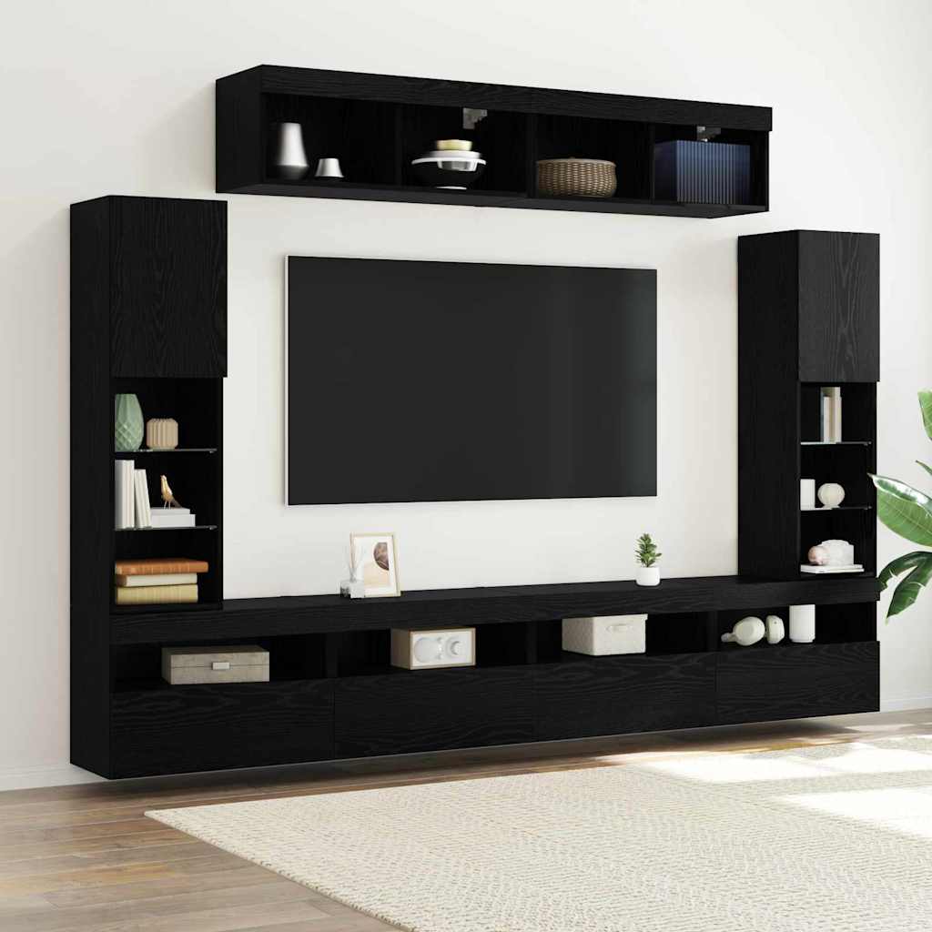 Conjunto de mueble de TV 6 pcs Roble artisan