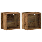 Conjunto de mueble de TV Montaje en la pared 8 pcs Madera vieja