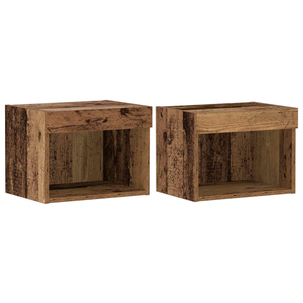Conjunto de mueble de TV Montaje en la pared 8 pcs Madera vieja