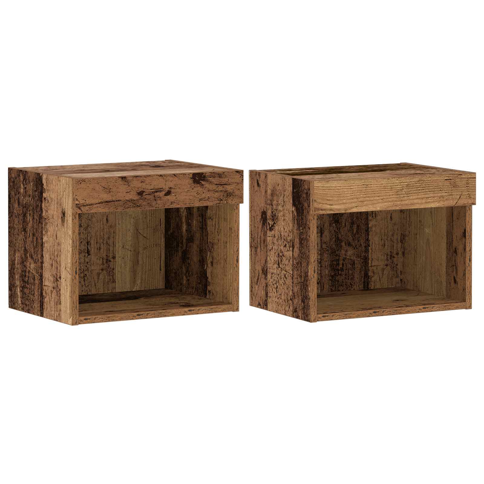 Conjunto de mueble de TV Montaje en la pared 8 pcs Madera vieja