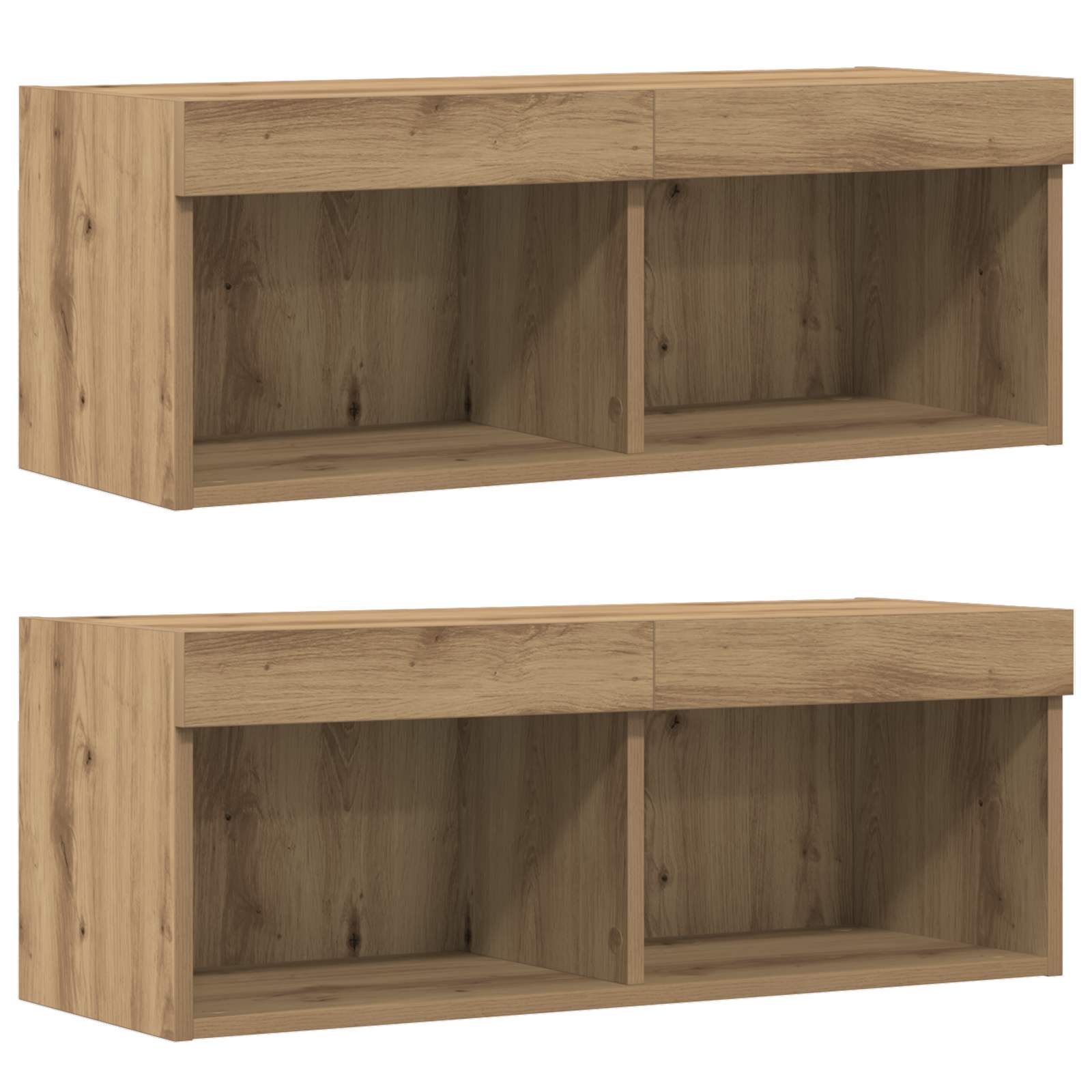 Conjunto de mueble de TV 8 pcs Roble artisan