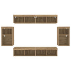 Conjunto de mueble de TV 8 pcs Roble artisan
