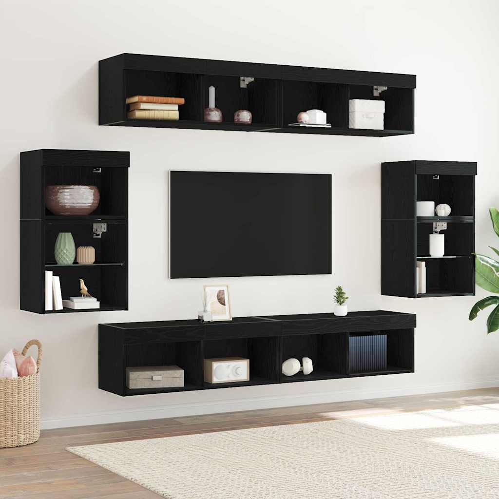 Conjunto de mueble de TV 8 pcs Roble artisan