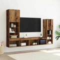 Gabinete de TV 4 pcs Madera vieja Madera contrachapada