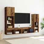 Gabinete de TV 4 pcs Madera vieja Madera contrachapada