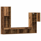 Gabinete de TV 4 pcs Madera vieja Madera contrachapada