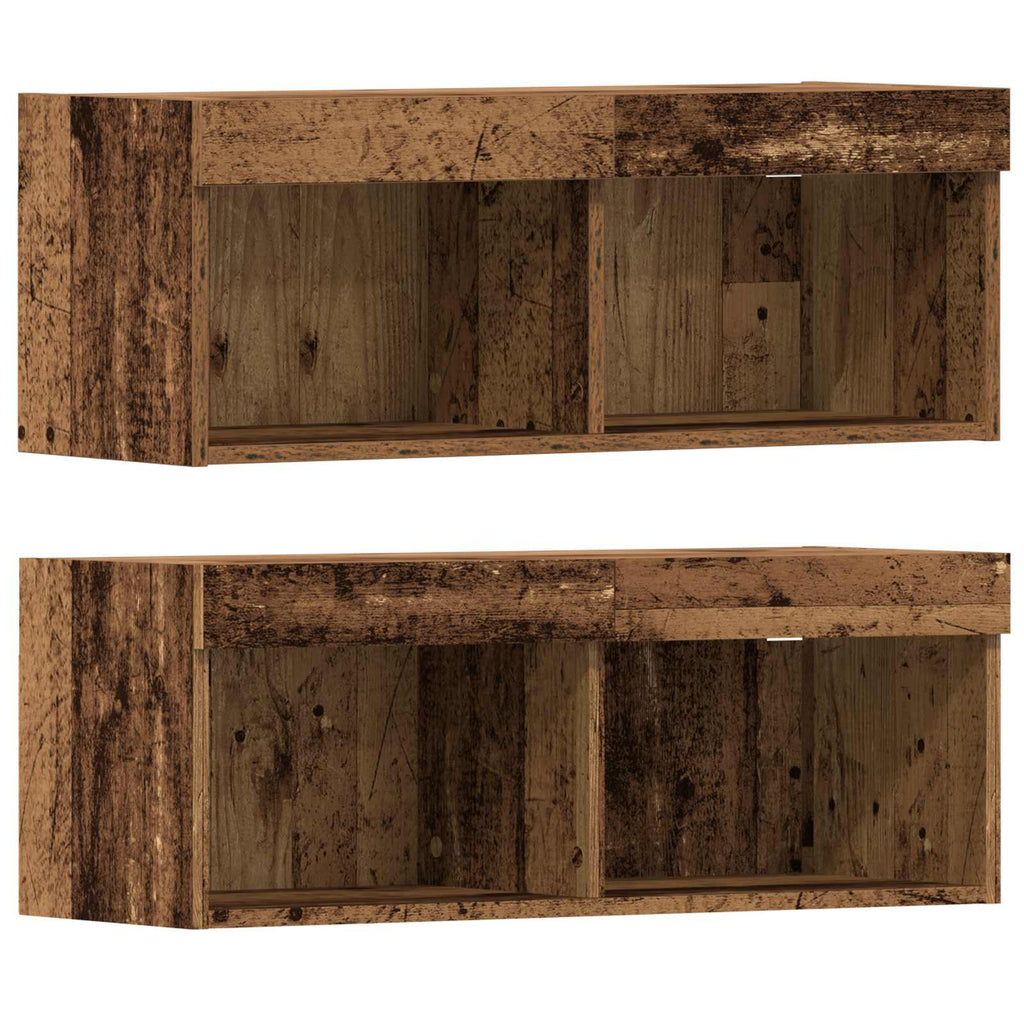 Gabinete de TV 4 pcs Madera vieja Madera contrachapada