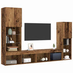 Gabinete de TV 4 pcs Madera vieja Madera contrachapada