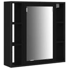 Juego de muebles de baño 3 pcs Roble Negro Madera contrachapada