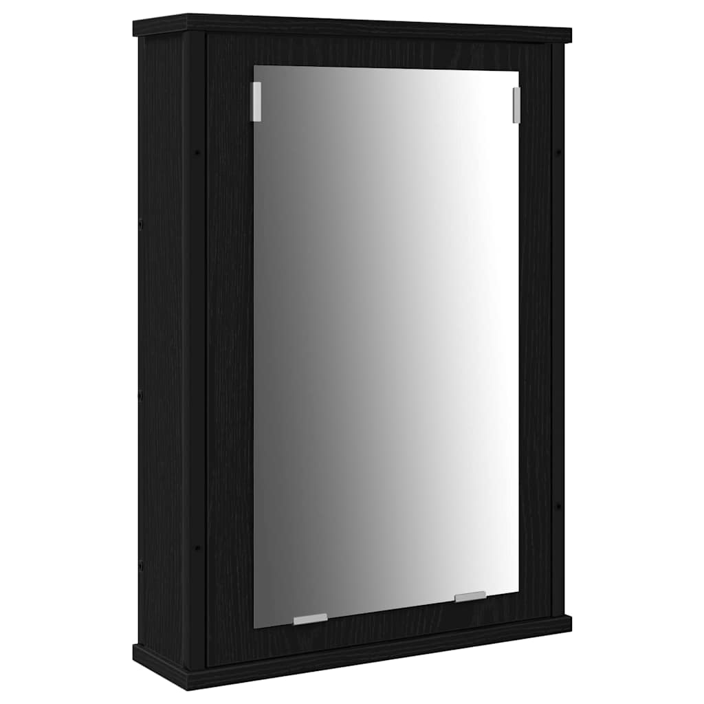 Juego de muebles de baño 3 pcs Roble Negro Madera de ingeniería