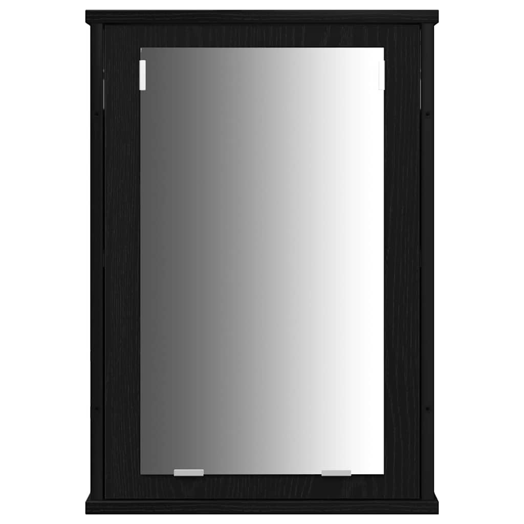 Juego de muebles de baño 3 pcs Roble Negro Madera de ingeniería