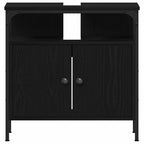 Juego de muebles de baño 3 pcs Roble Negro Madera de ingeniería