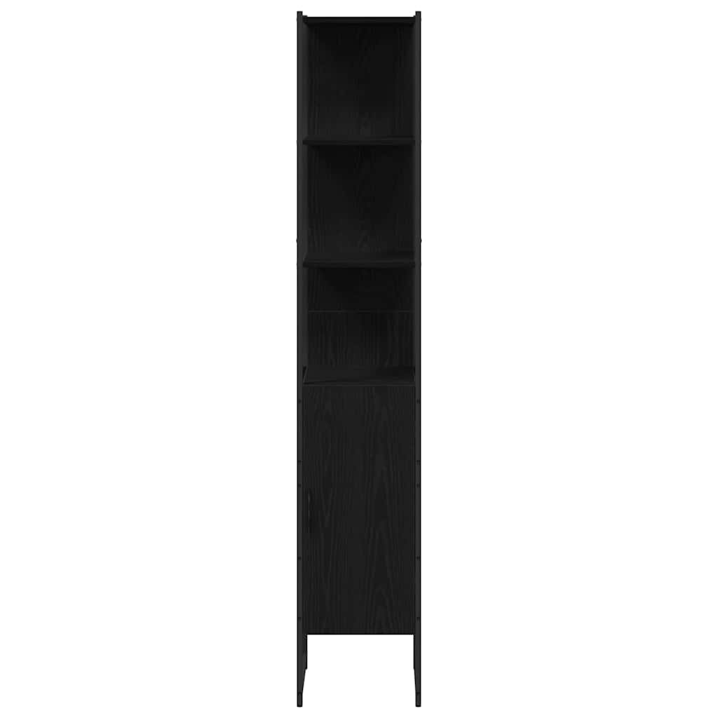 Juego de muebles de baño 3 pcs Roble Negro Madera de ingeniería