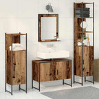 Juego de muebles de baño 4 pcs Marrón Madera de ingeniería