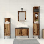 Juego de muebles de baño 4 pcs Marrón Madera de ingeniería