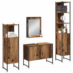 Juego de muebles de baño 4 pcs Marrón Madera de ingeniería