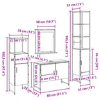Juego de muebles de baño 4 pcs Marrón Madera de ingeniería